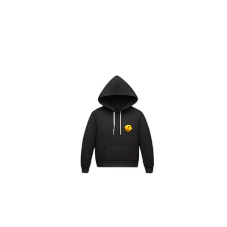 folded black hoodie for women emoji