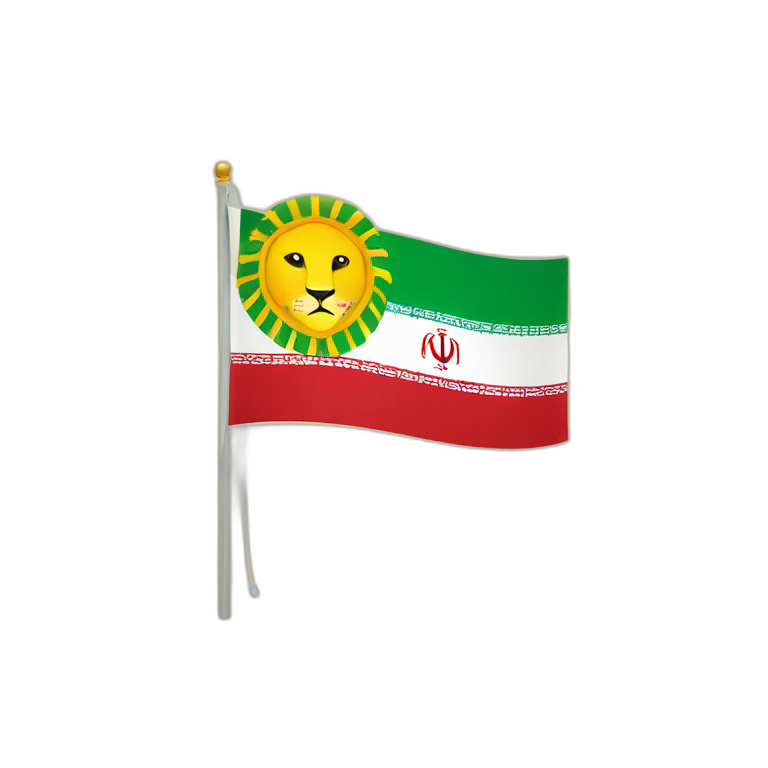 Lion and sun flag iran emoji