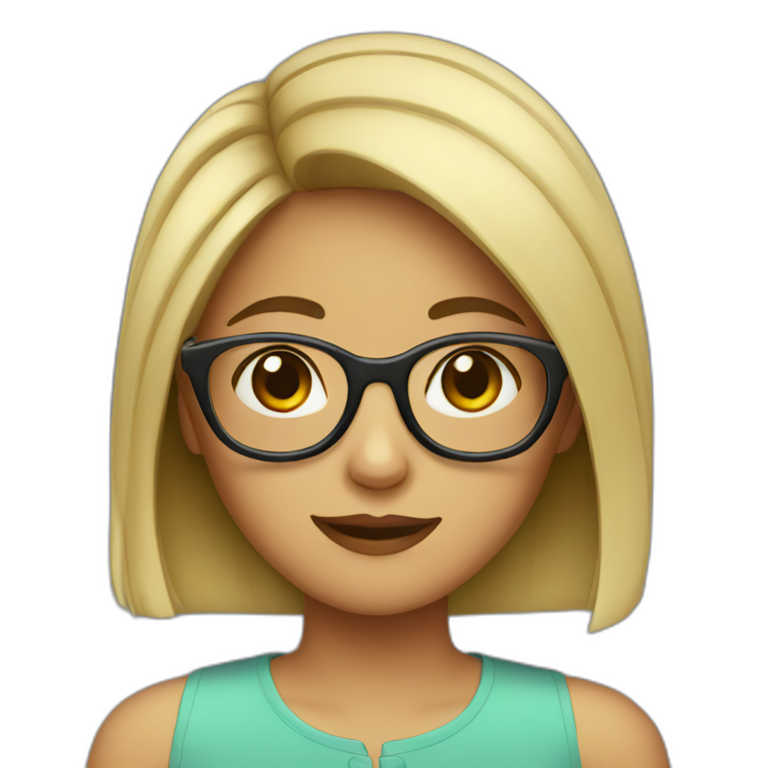 girl with glasses emoji