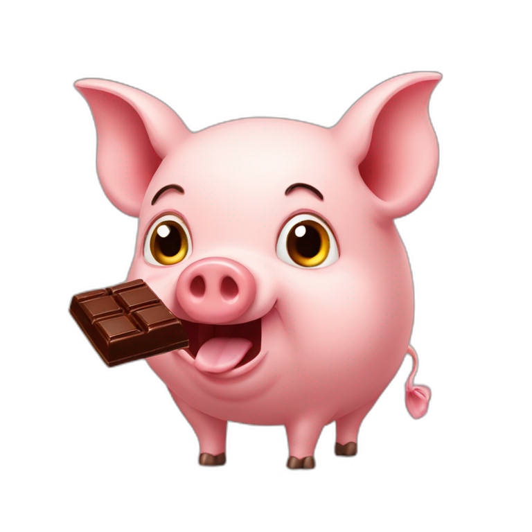 pig eating chocolate emoji