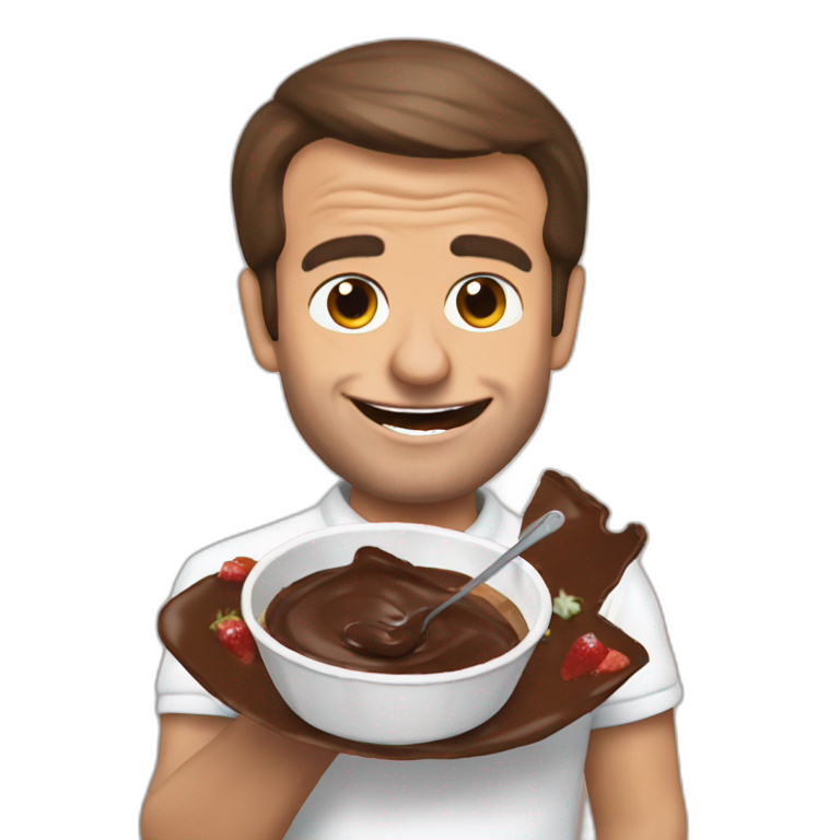 Manuel Macron eat nutella emoji