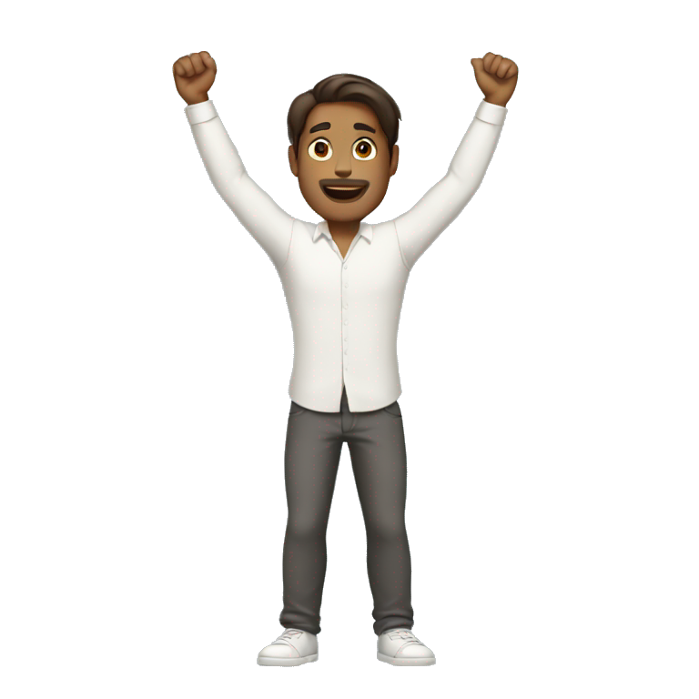 English man (full-body) (both arms raised) (straight hair) emoji