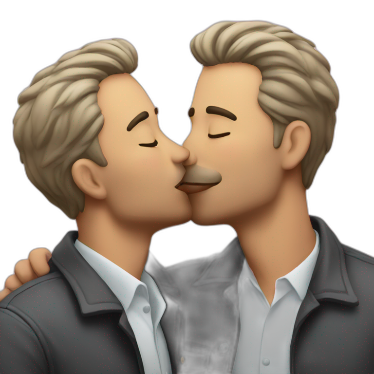 man kissing man emoji