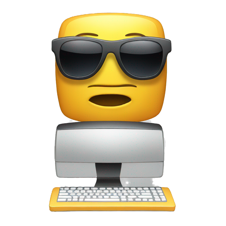 cool computer with sunglasses emoji