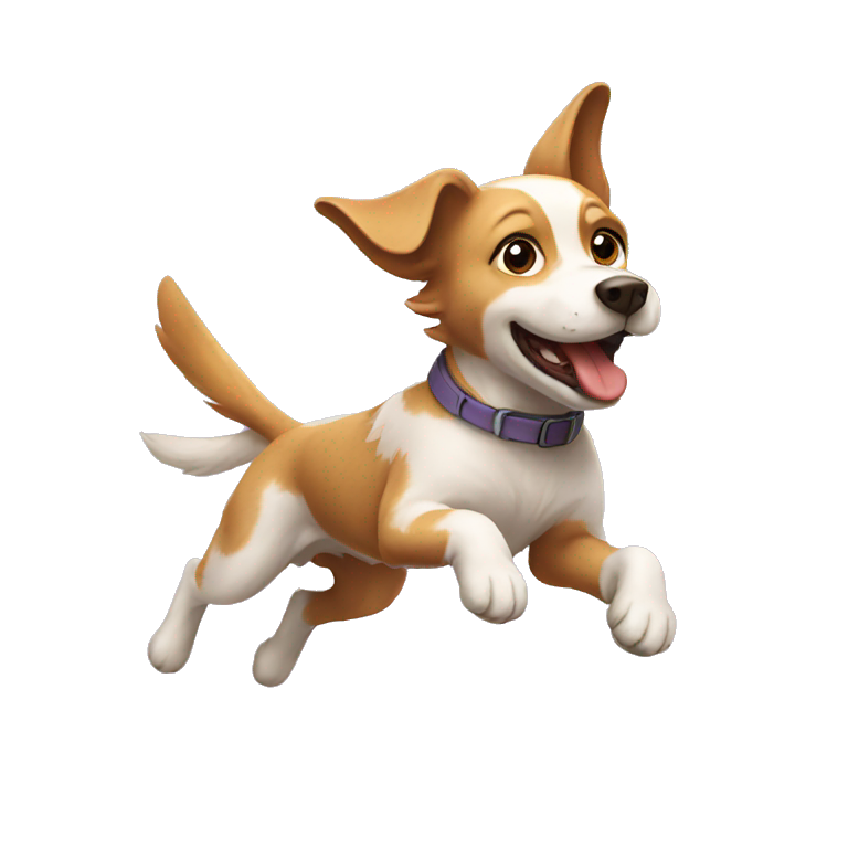 A flying dog emoji