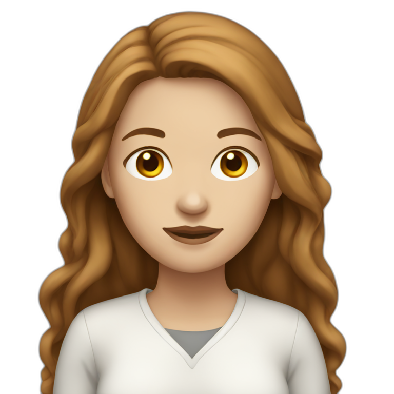 White-woman-with-long-brown-hair emoji