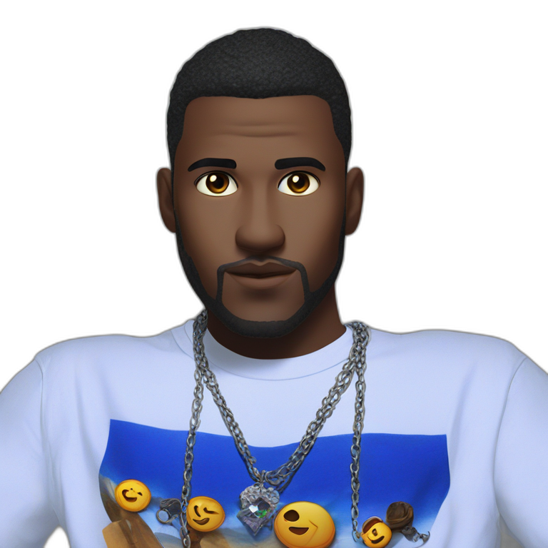 confident black-haired male in jewelry emoji