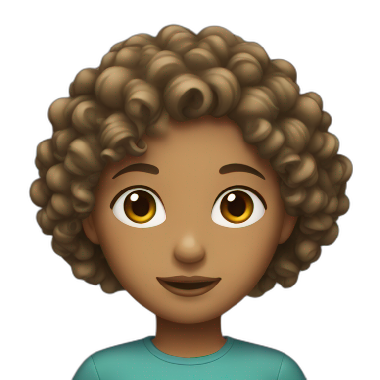 Girl with curly hair  emoji