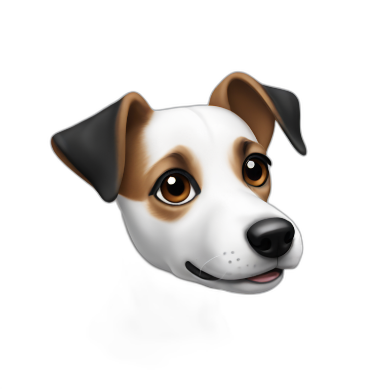 jack russell white with black ears emoji