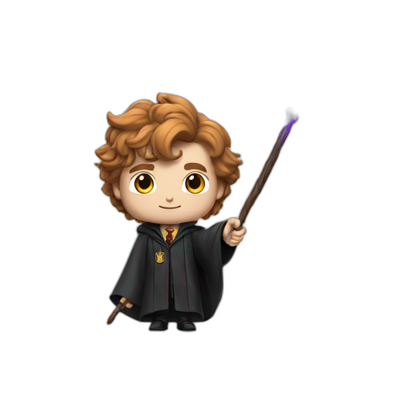 Harry Potter with breaking magic wand emoji