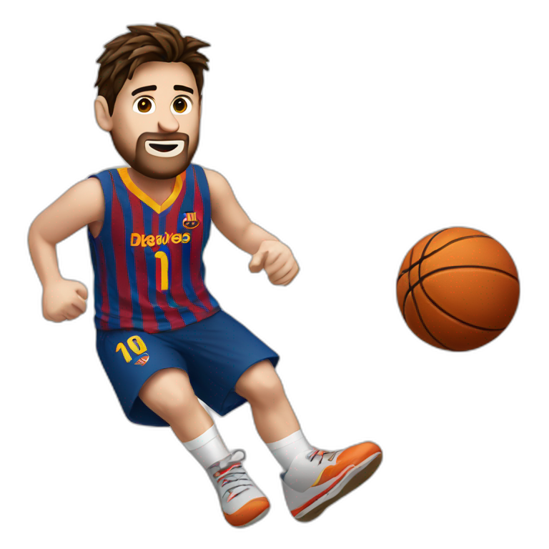 Messi playing basketball emoji