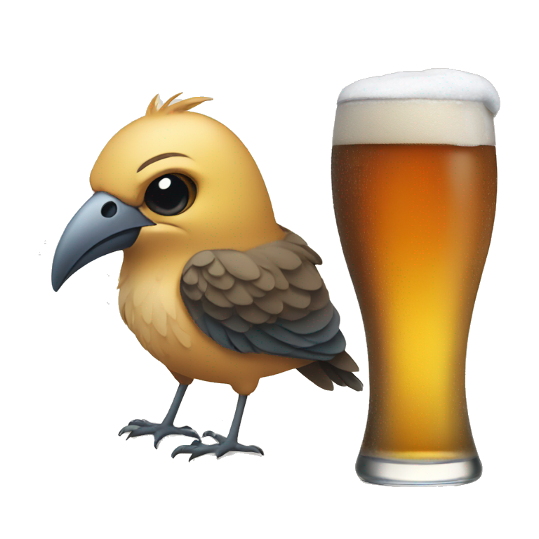 bird drink a beer emoji