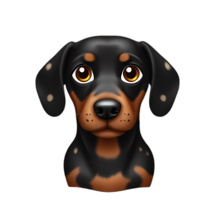 black and brown spotted sausage dog emoji