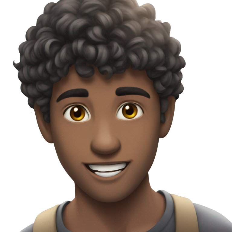 happy boy with black hair emoji
