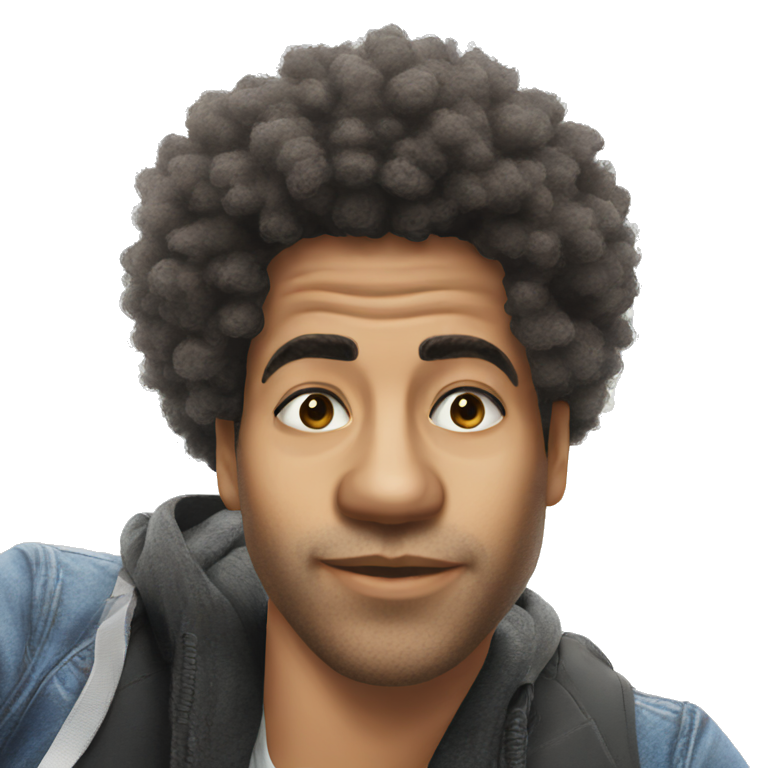 cool guy with afro emoji