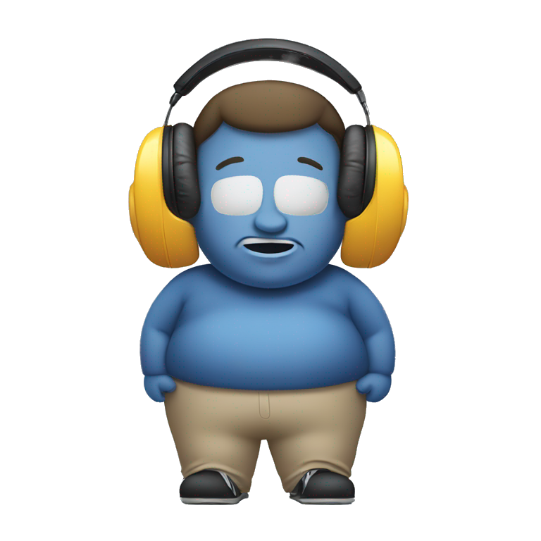 Obese person with gaming headphones on emoji