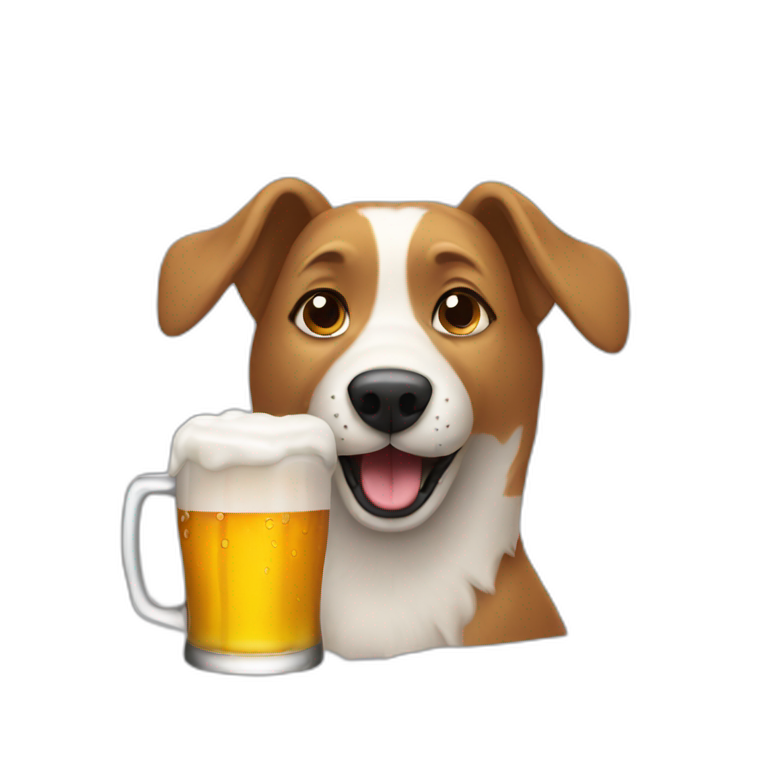 DOG DRINKING BEER emoji
