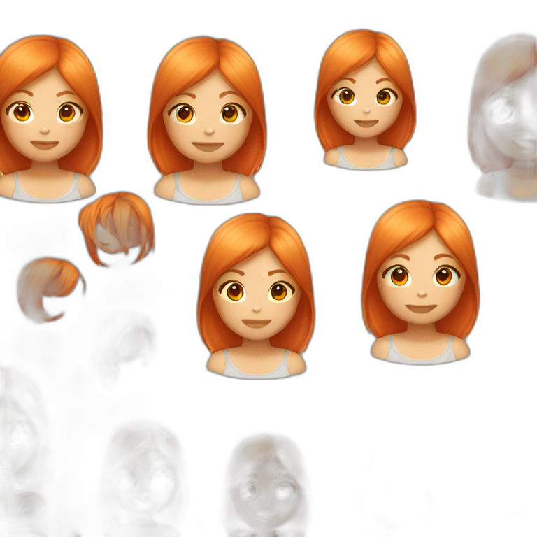 Asian girl with orange hair emoji