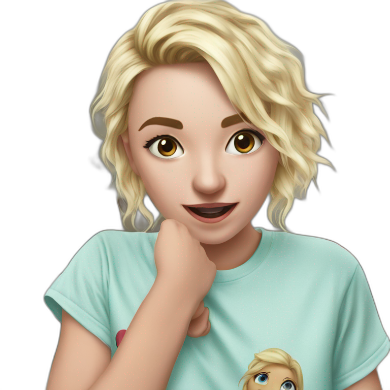 blonde girl with open mouth emoji