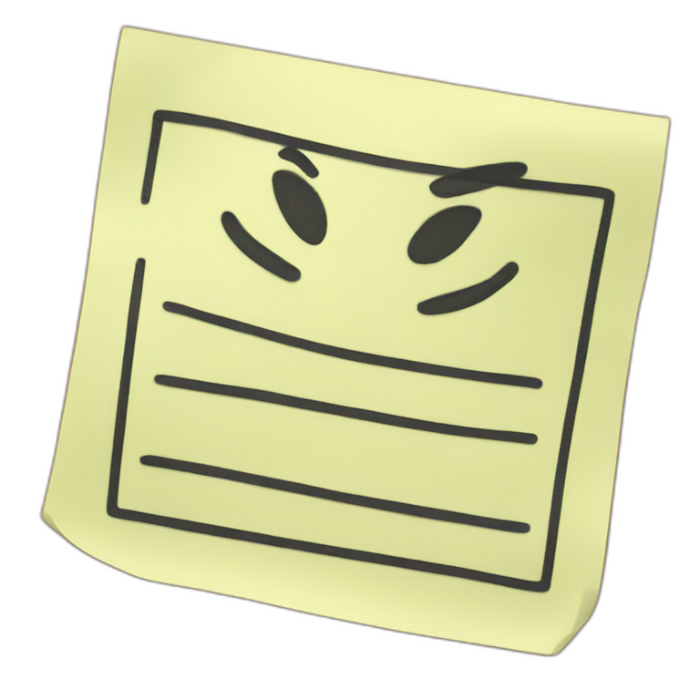post it note with writing on it emoji