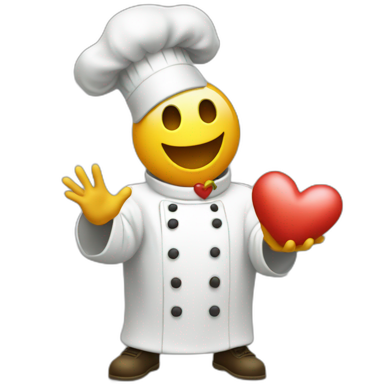ghost chef blowing a kiss with a heart emoji