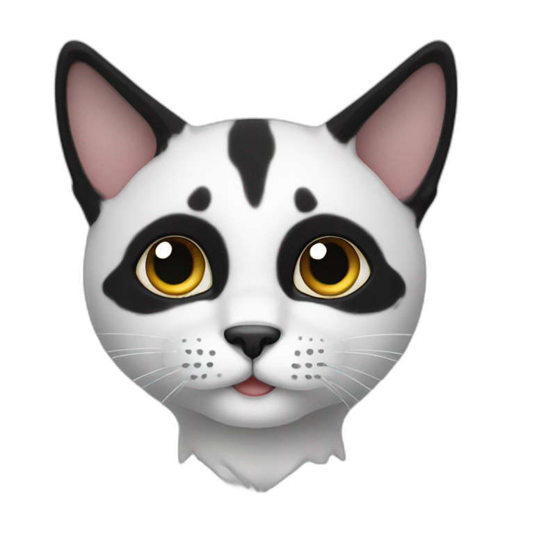 white black large spot cat emoji