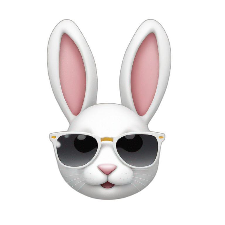 rabbit-white-sunglass emoji