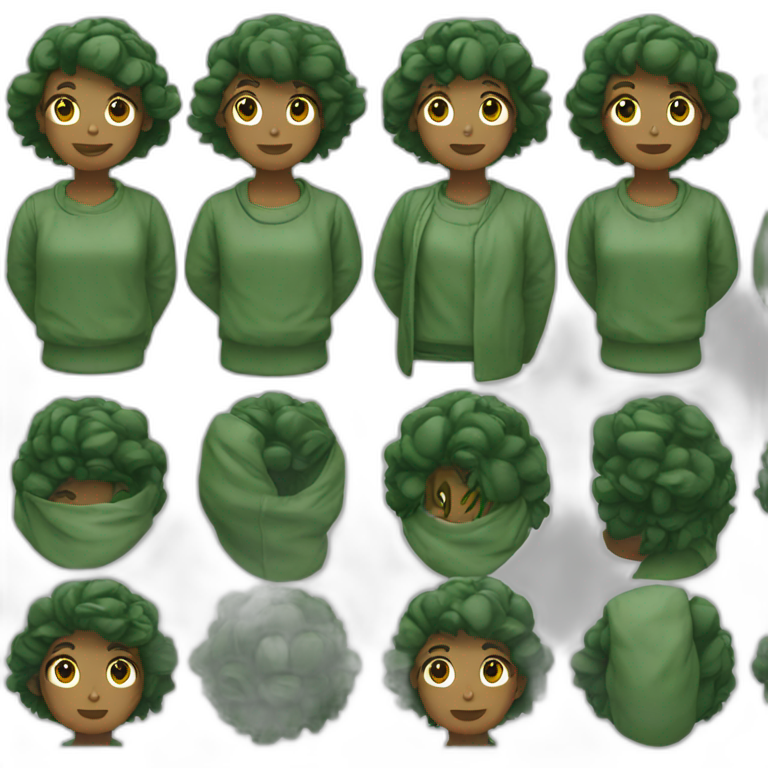 A trainee wears forest-green clothes emoji