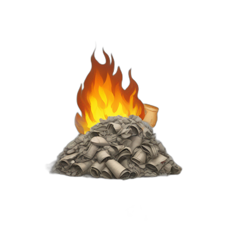 pile of garbage on fire emoji