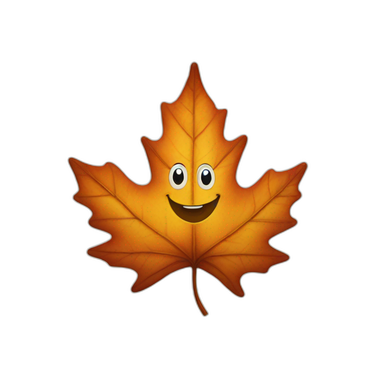 happy maple leaf emoji