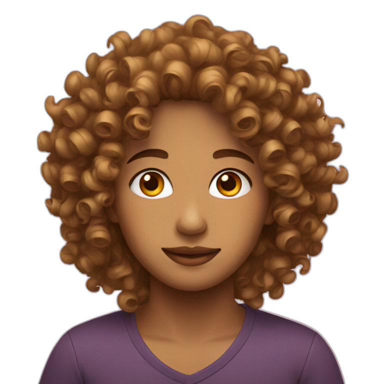 curly hair emoji