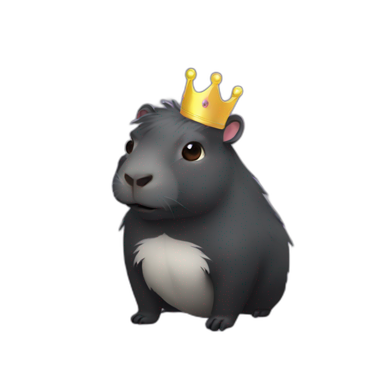 edgy goth capybara princess emoji