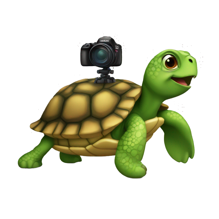 Turtle clicking photo emoji