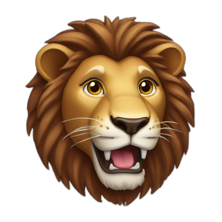 Lion with chocolatebar  emoji