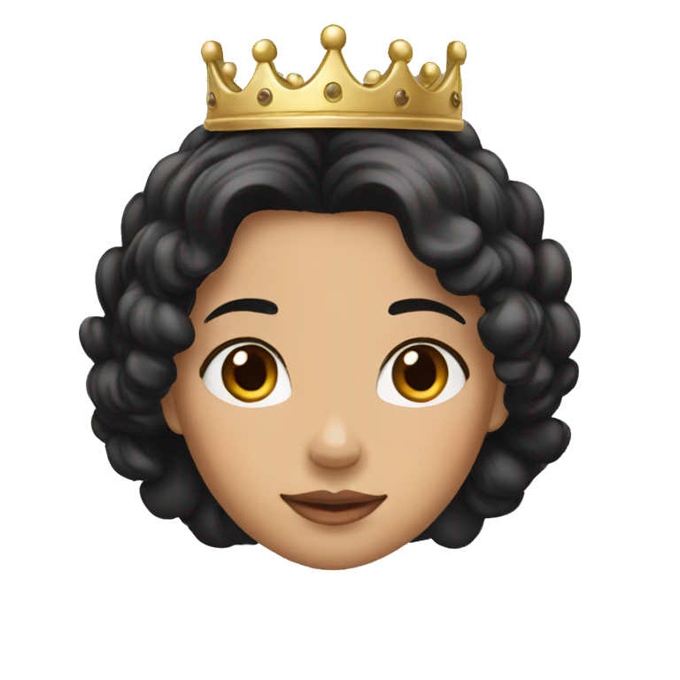 princess crown WITH BLACK HAIR emoji