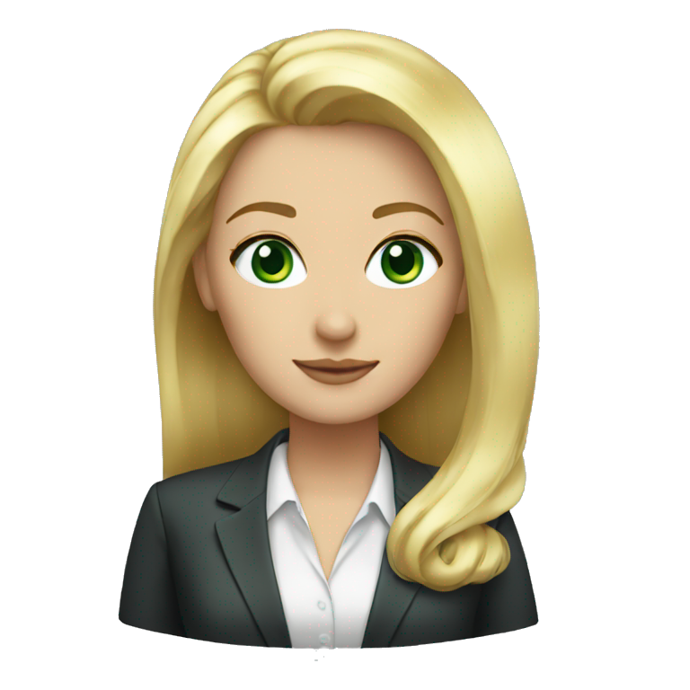 executive woman blonde hair and green eyes emoji