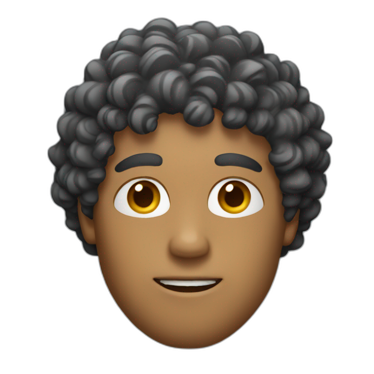 Man with curly hair  emoji