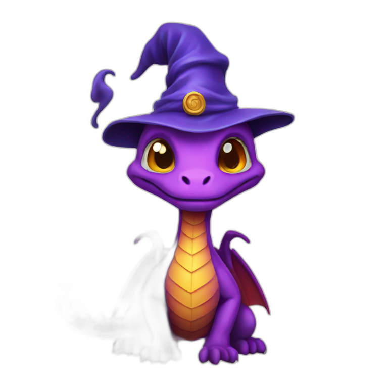 dragon with a wizard hat emoji