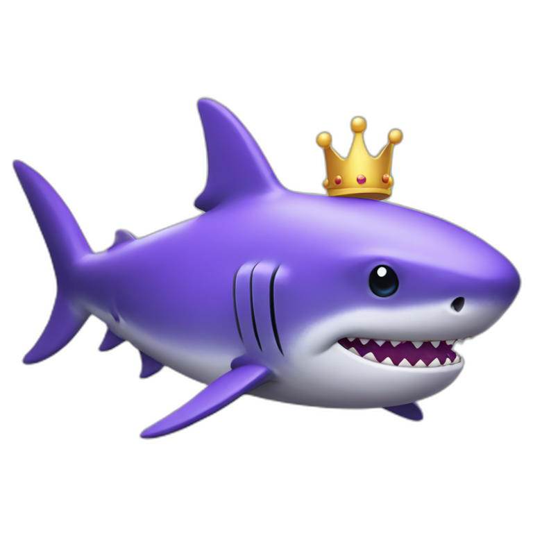 Purple shark with a crown emoji