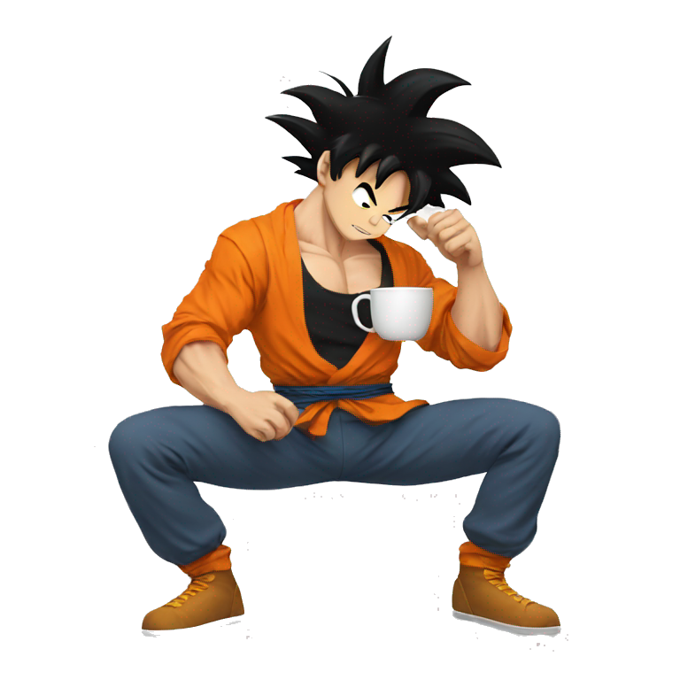 Goku drinking coffee emoji