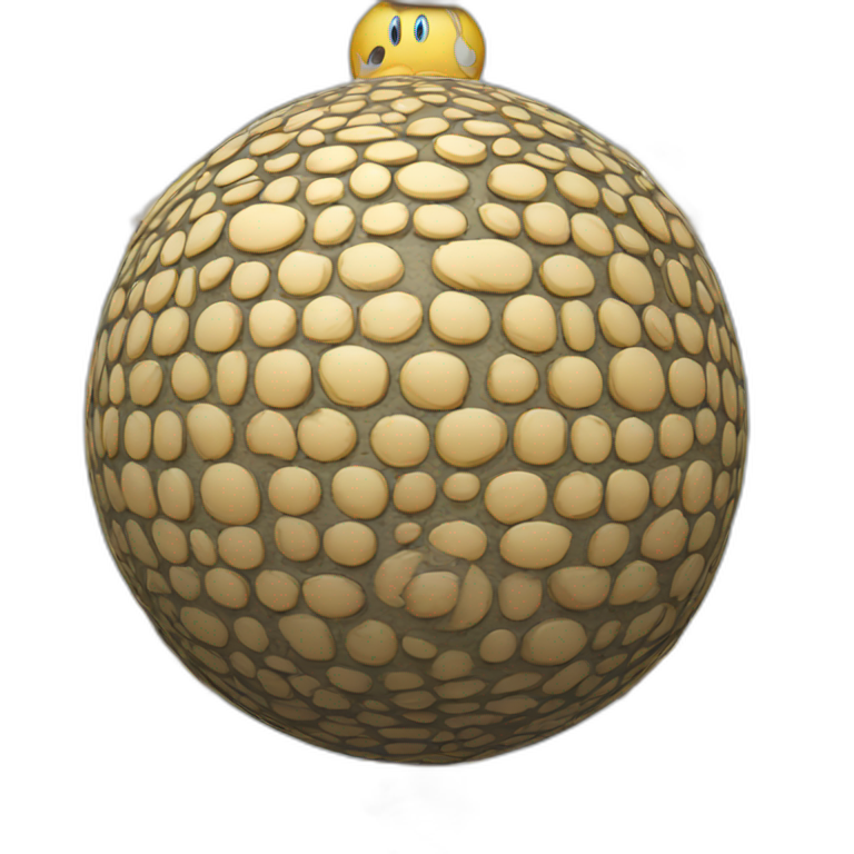 3d sphere with a cartoon Donald Duck skin texture emoji