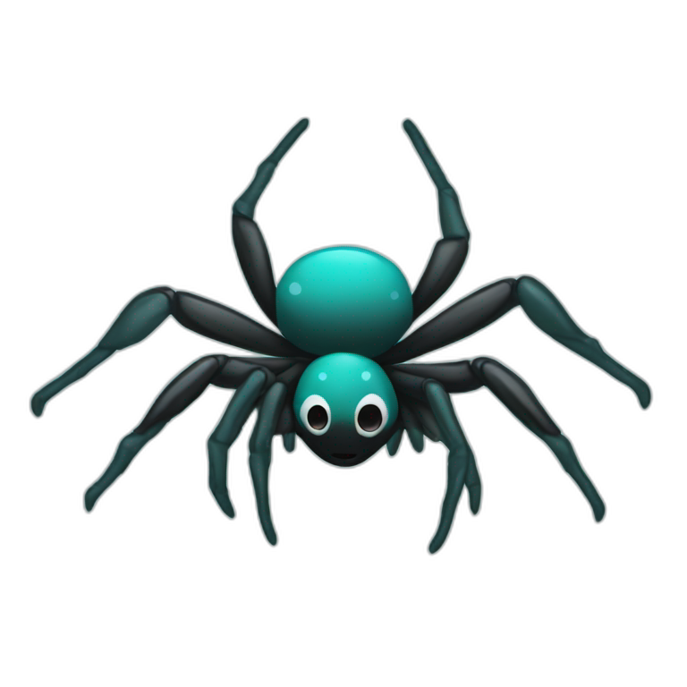 spider aqua black emoji