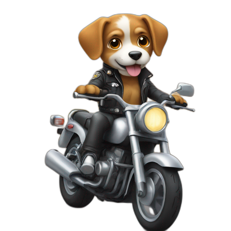 The cutest dog riding a motorcycle  emoji