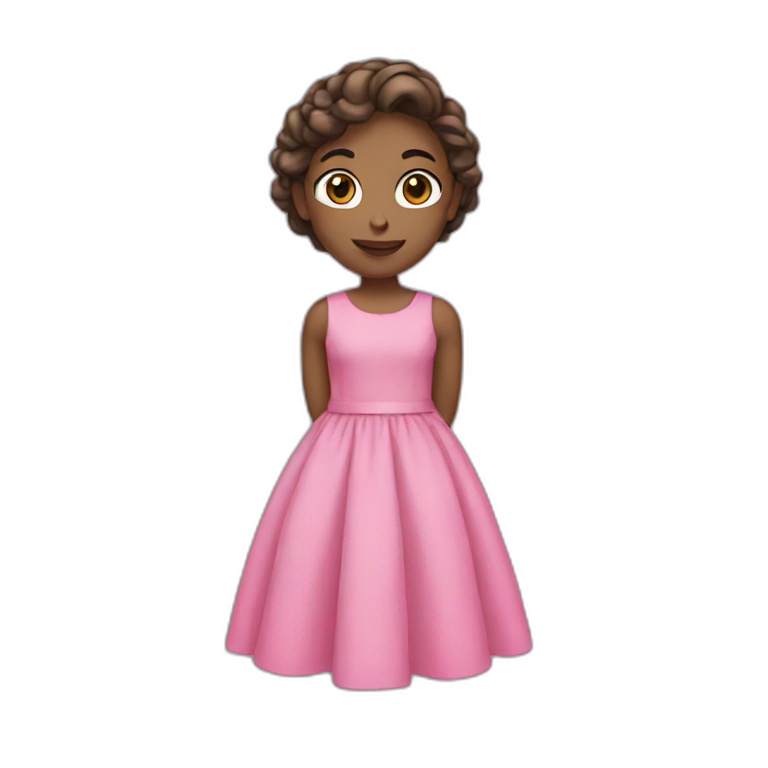 A girl with a pink dress  emoji