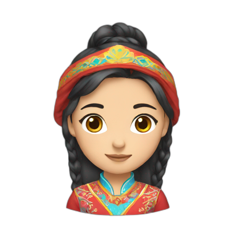 Kazakh girl with national clothes emoji