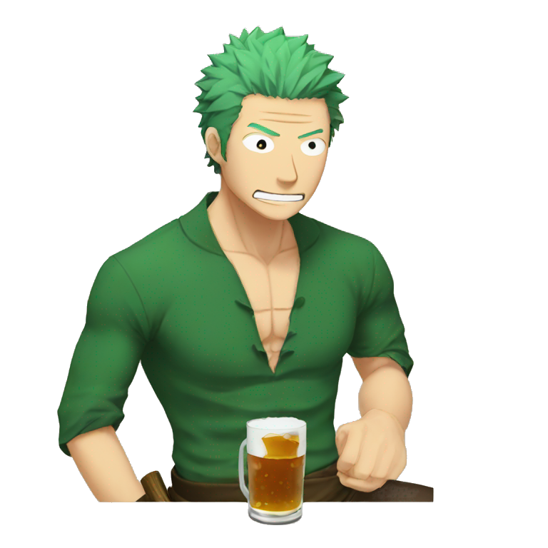 Zoro drinking booze emoji