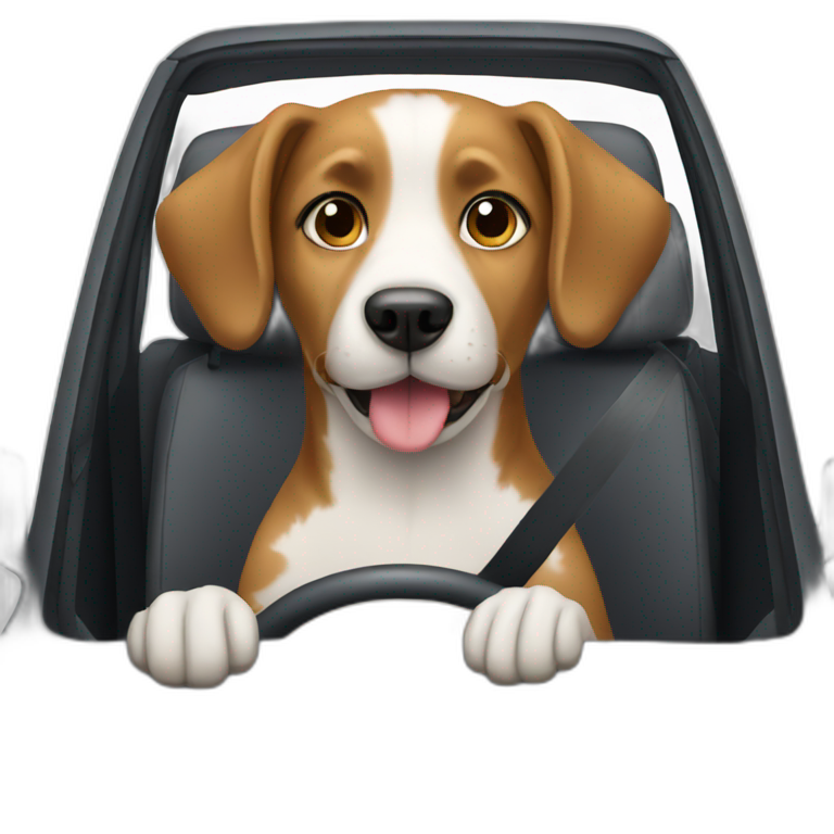 Dog driving emoji