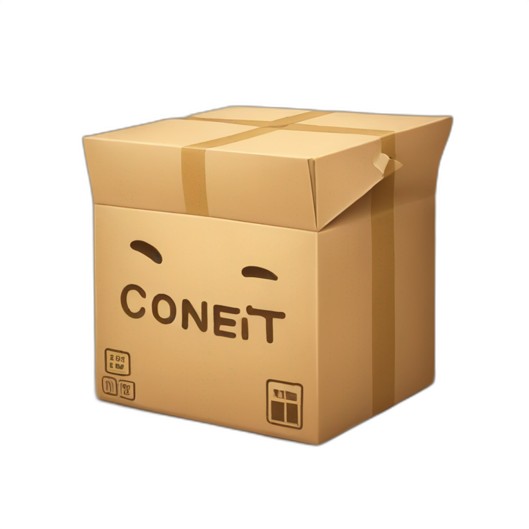 A package box with the word content written on it emoji