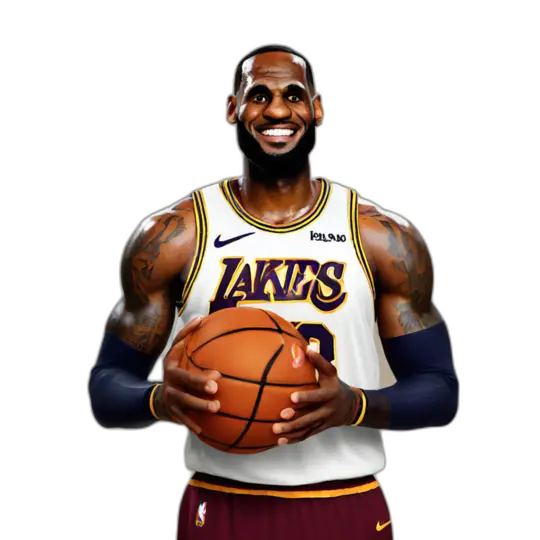 Lebron james holding a basketball emoji AI Emoji Generator