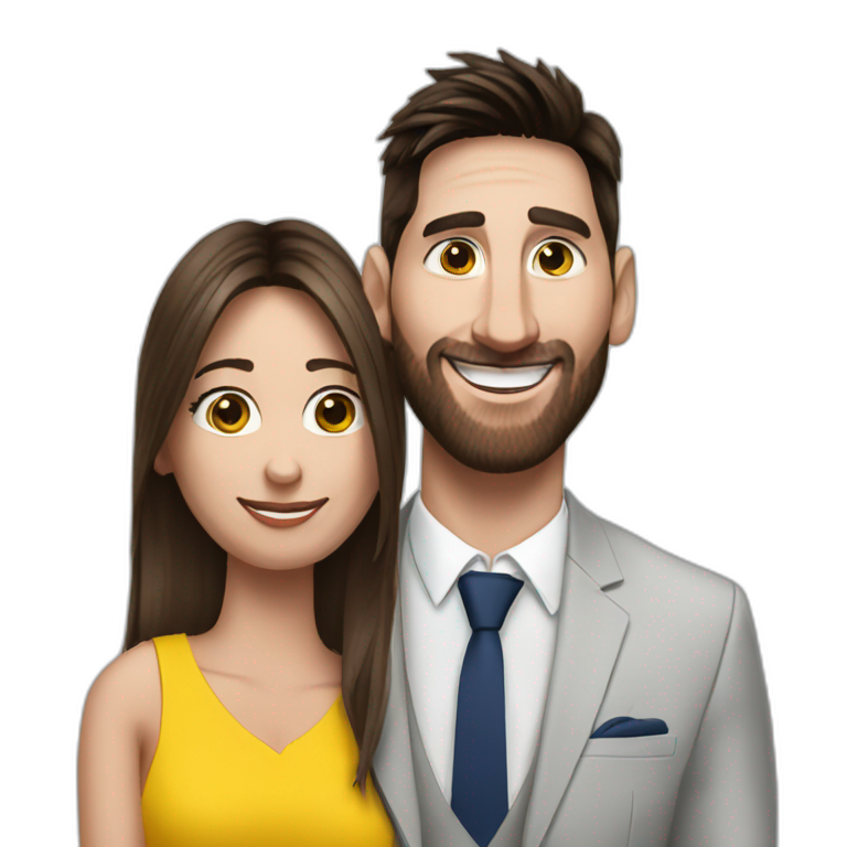 messi with his wife antonela emoji